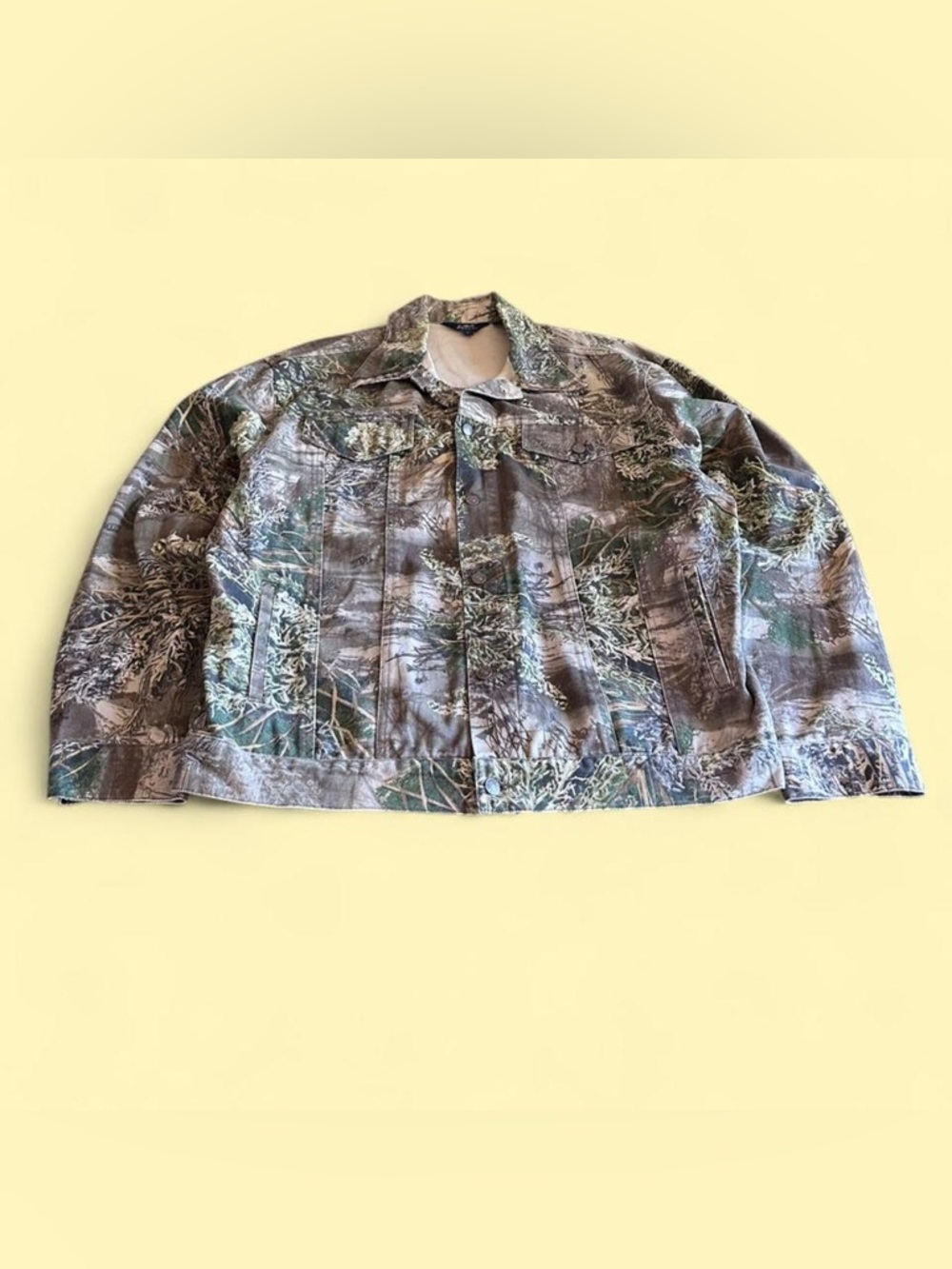 Vintage Camo Denim Jacket Western Trucker Men’s L Roper